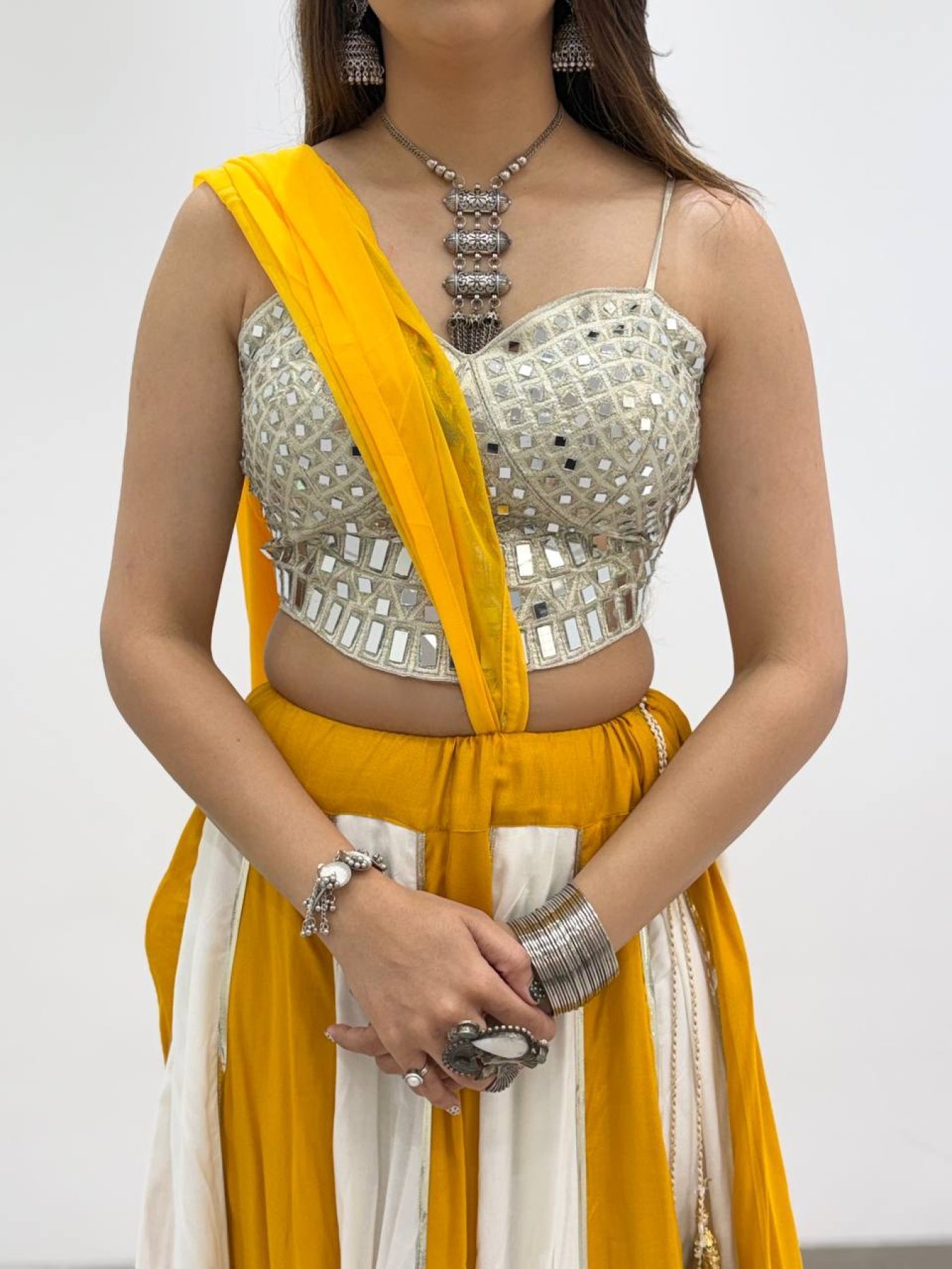 White Mirror Lehenga Set — view 6