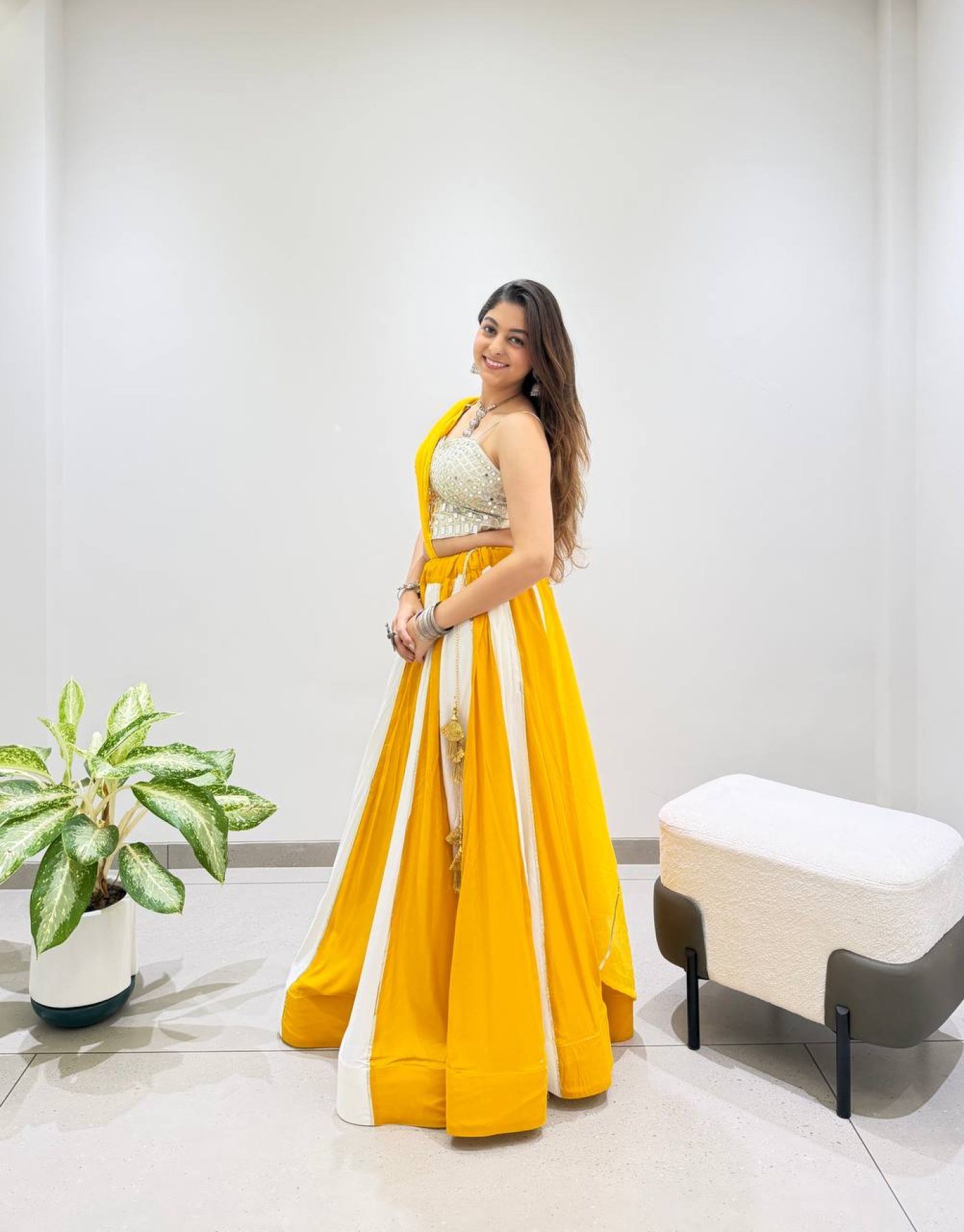 White Mirror Lehenga Set — view 7