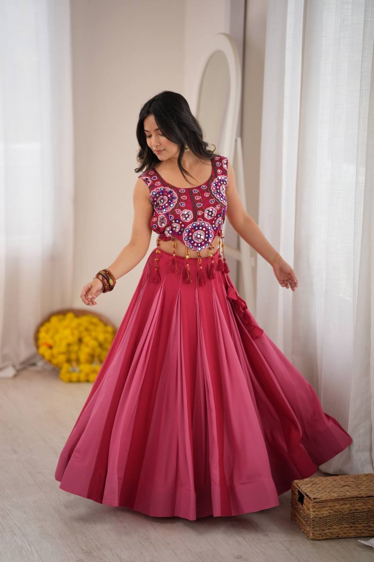 Pink Thread Lehenga — view 11