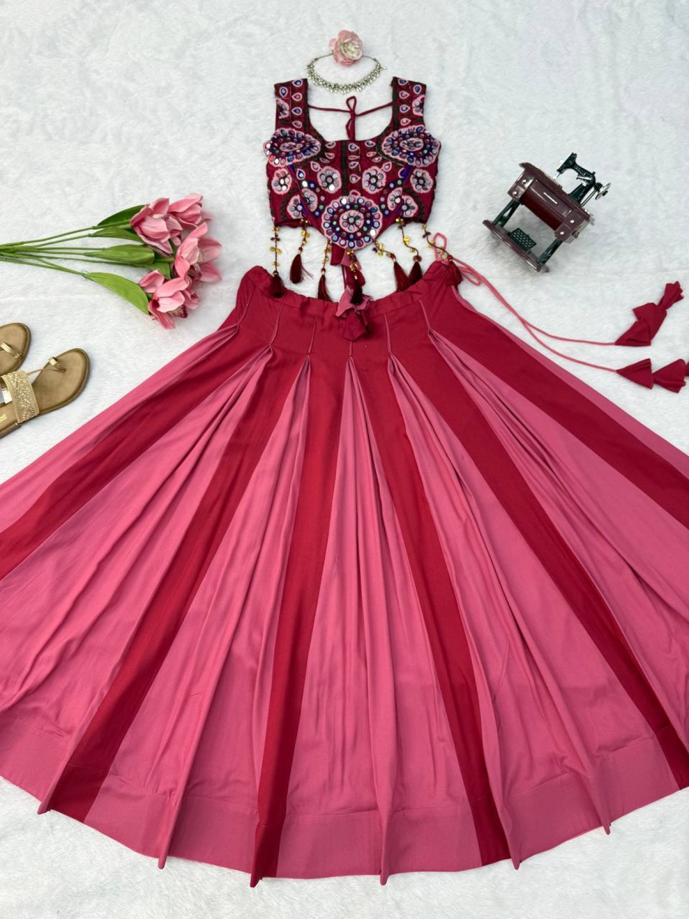 Pink Thread Lehenga — view 12