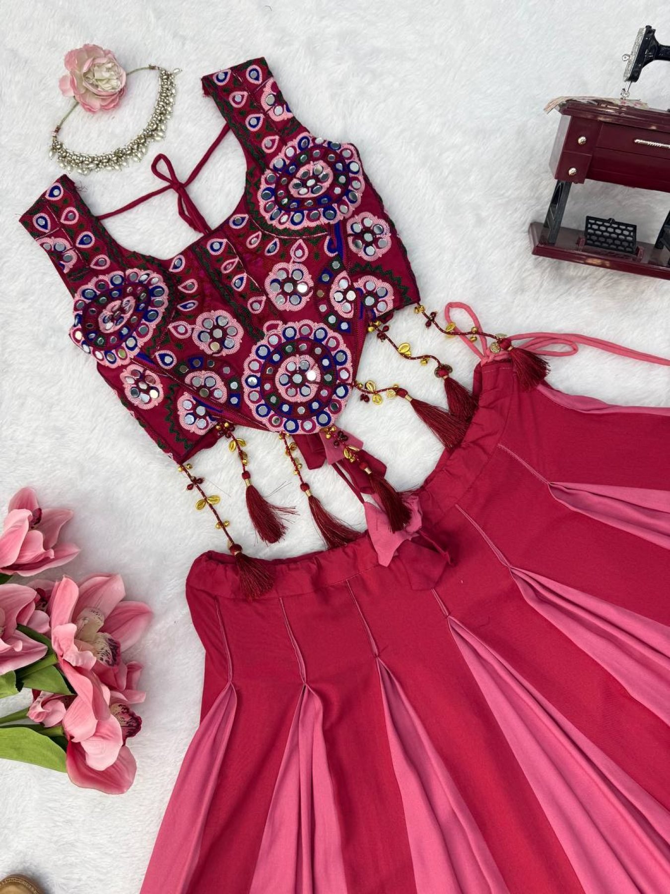 Pink Thread Lehenga — view 15