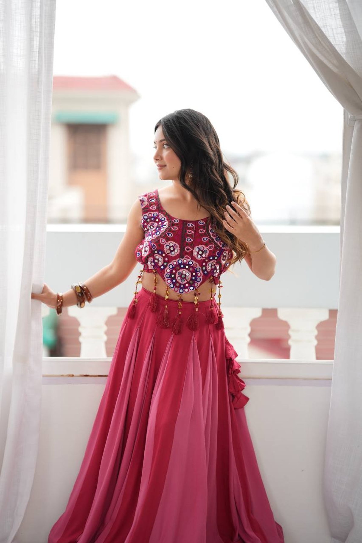 Pink Thread Lehenga — view 9