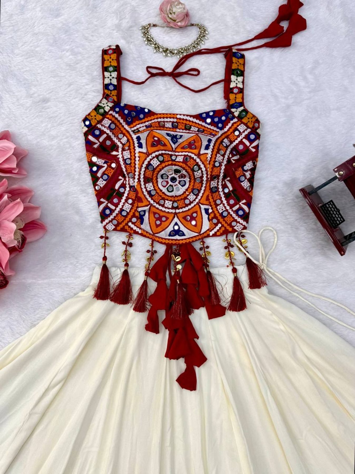White Thread Wedding Lehenga — view 13