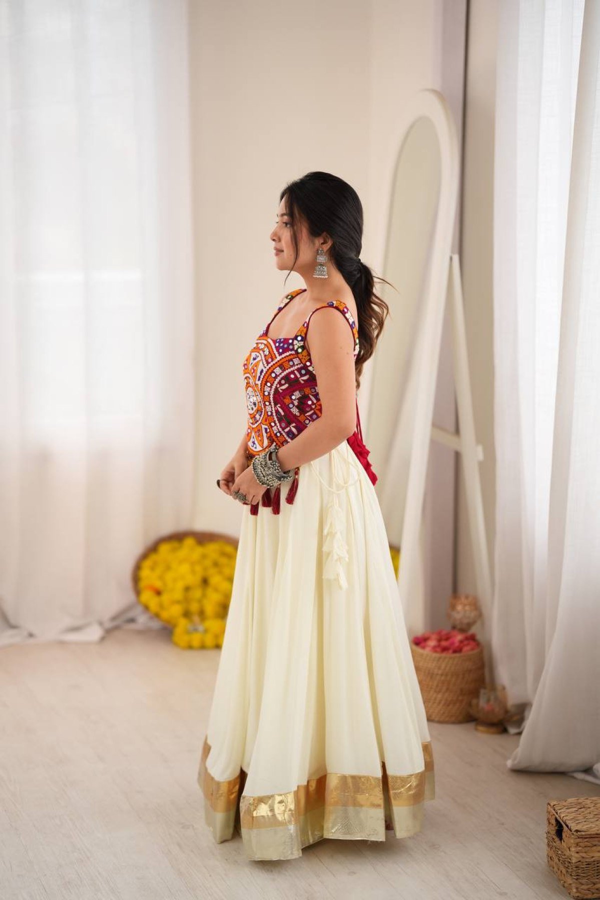 White Thread Wedding Lehenga — view 7