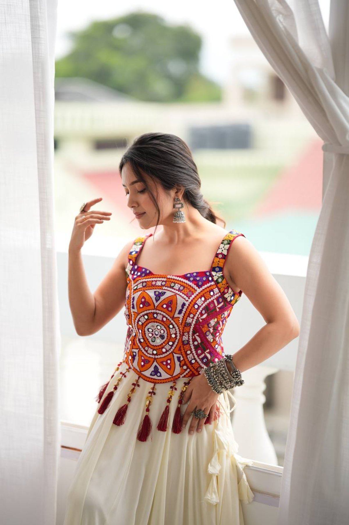 White Thread Wedding Lehenga — view 8