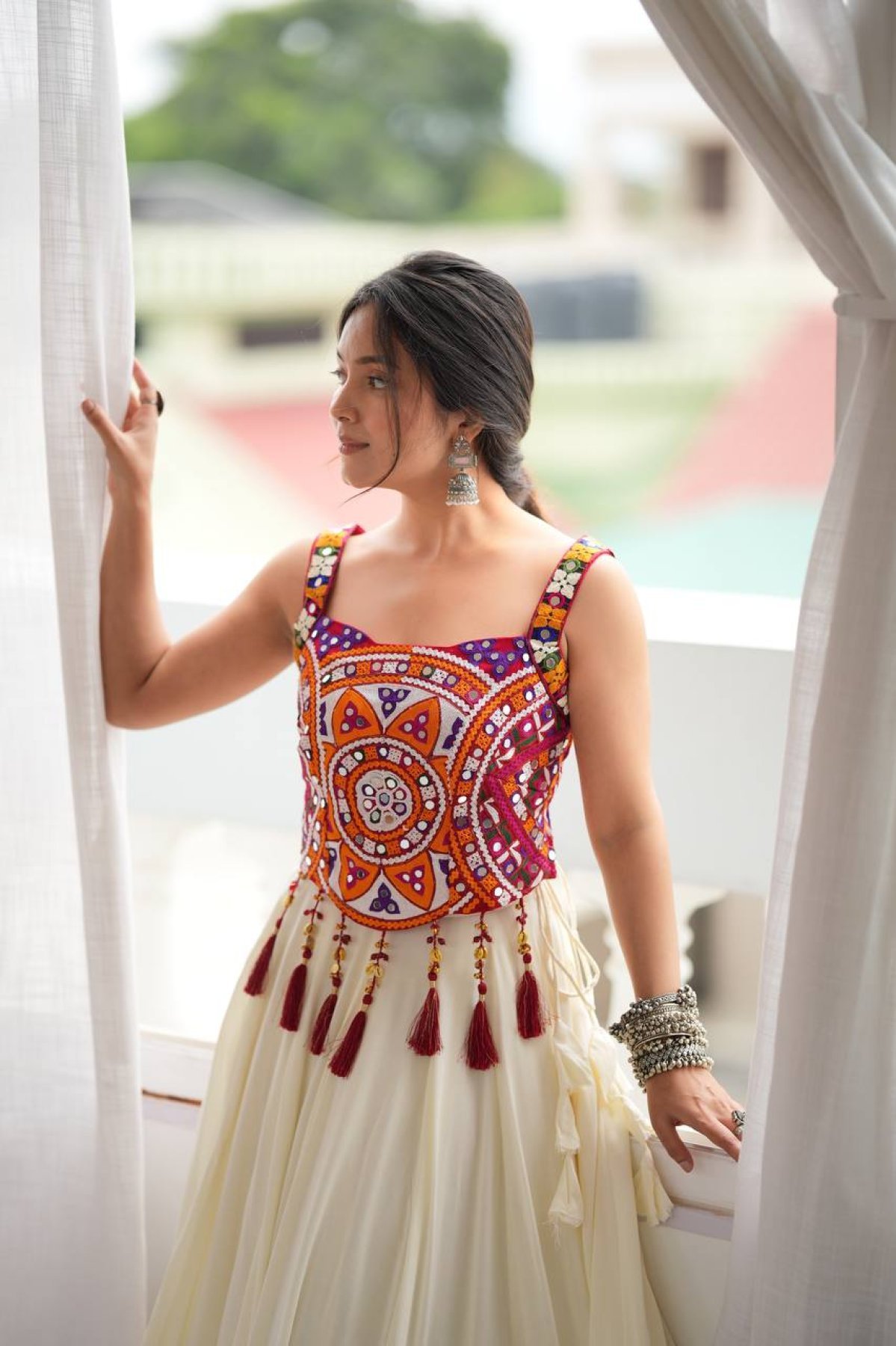White Thread Wedding Lehenga — view 9