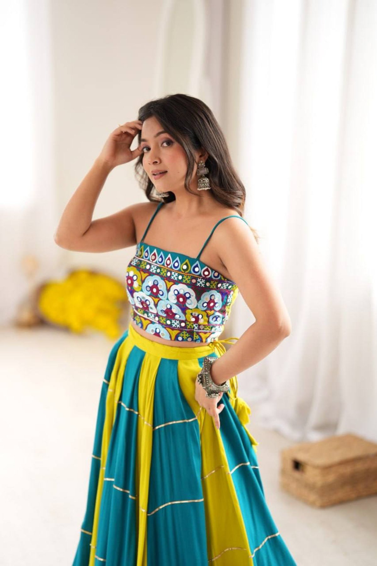 Blue Gota Wedding Lehenga — view 5