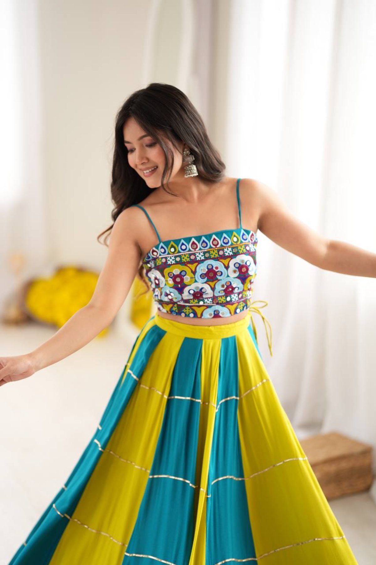 Blue Gota Wedding Lehenga — view 7
