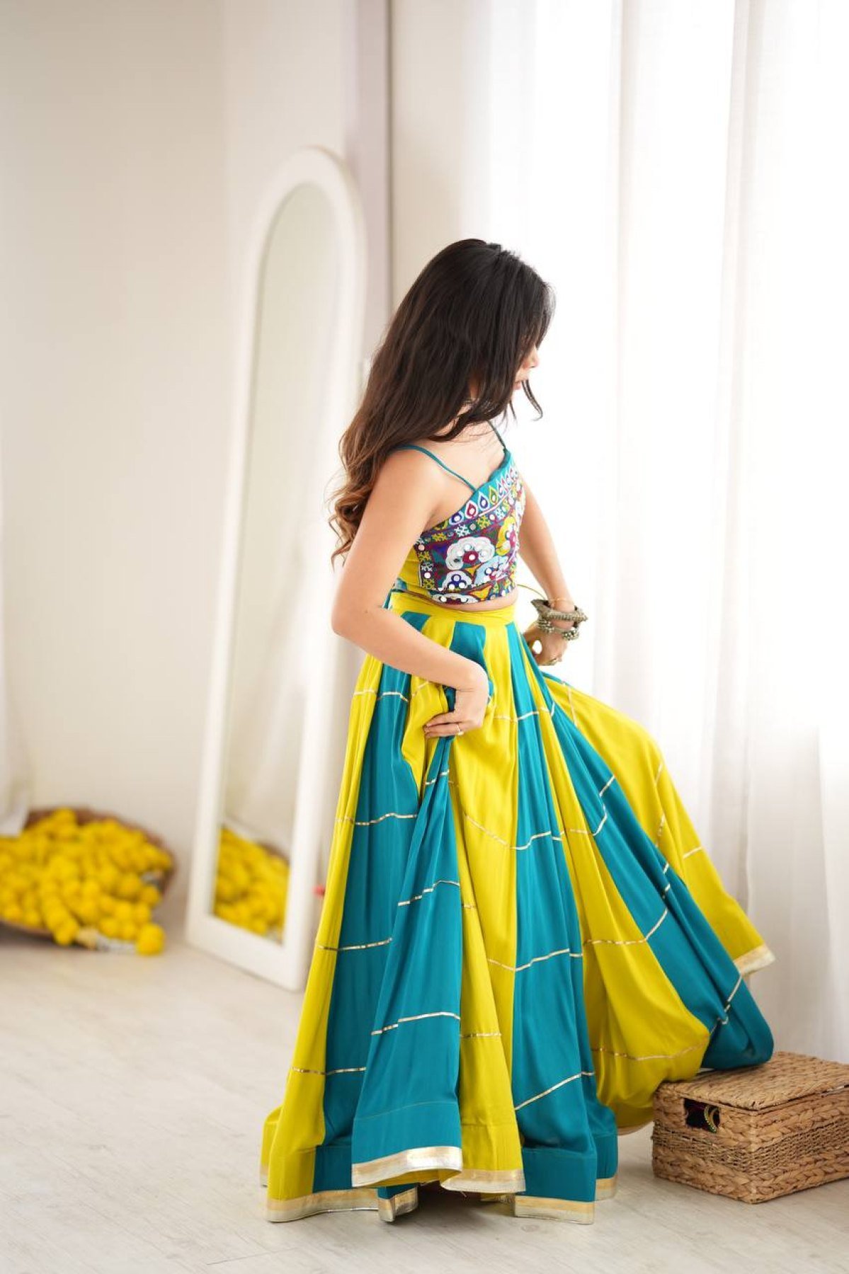 Blue Gota Wedding Lehenga — view 8