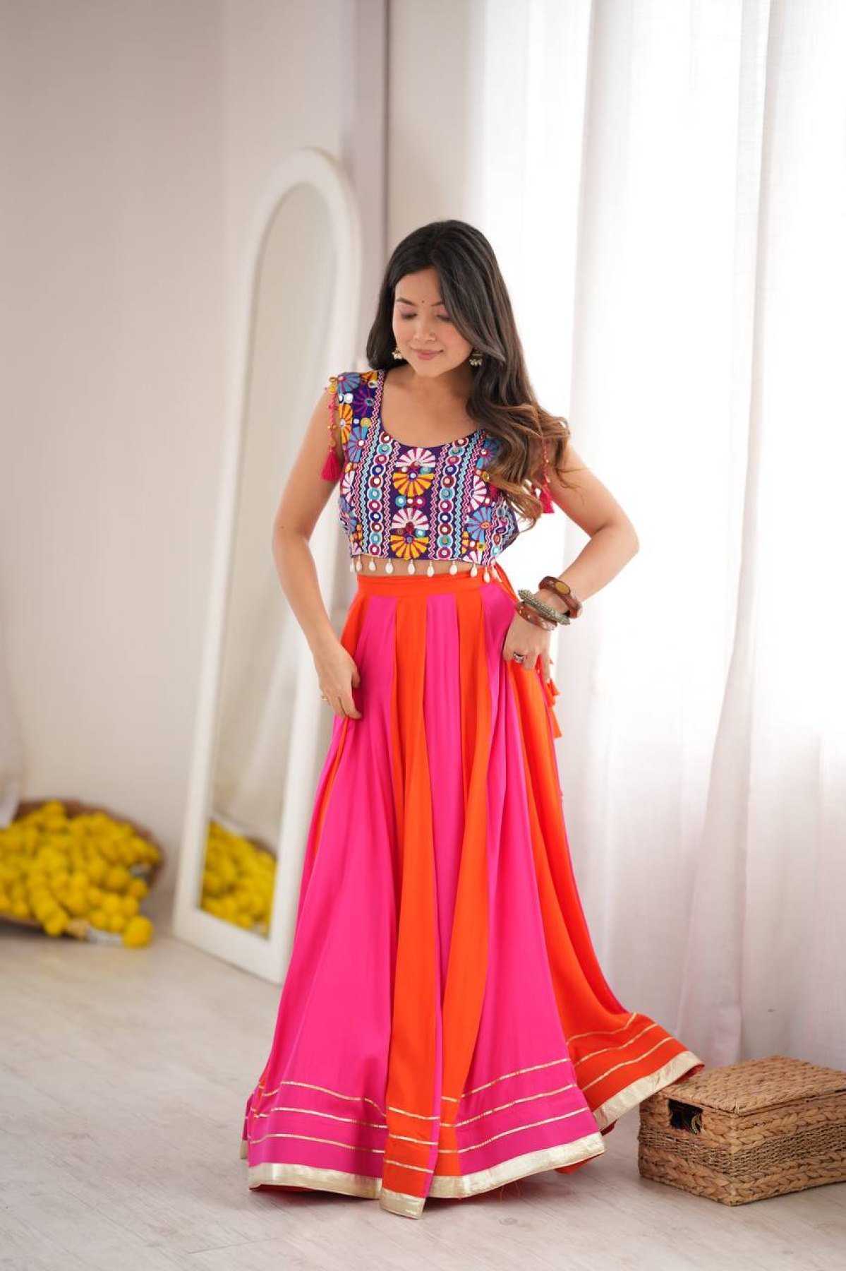 Purple Gota Wedding Lehenga — view 2
