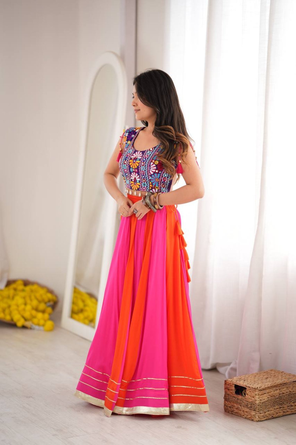 Purple Gota Wedding Lehenga — view 3