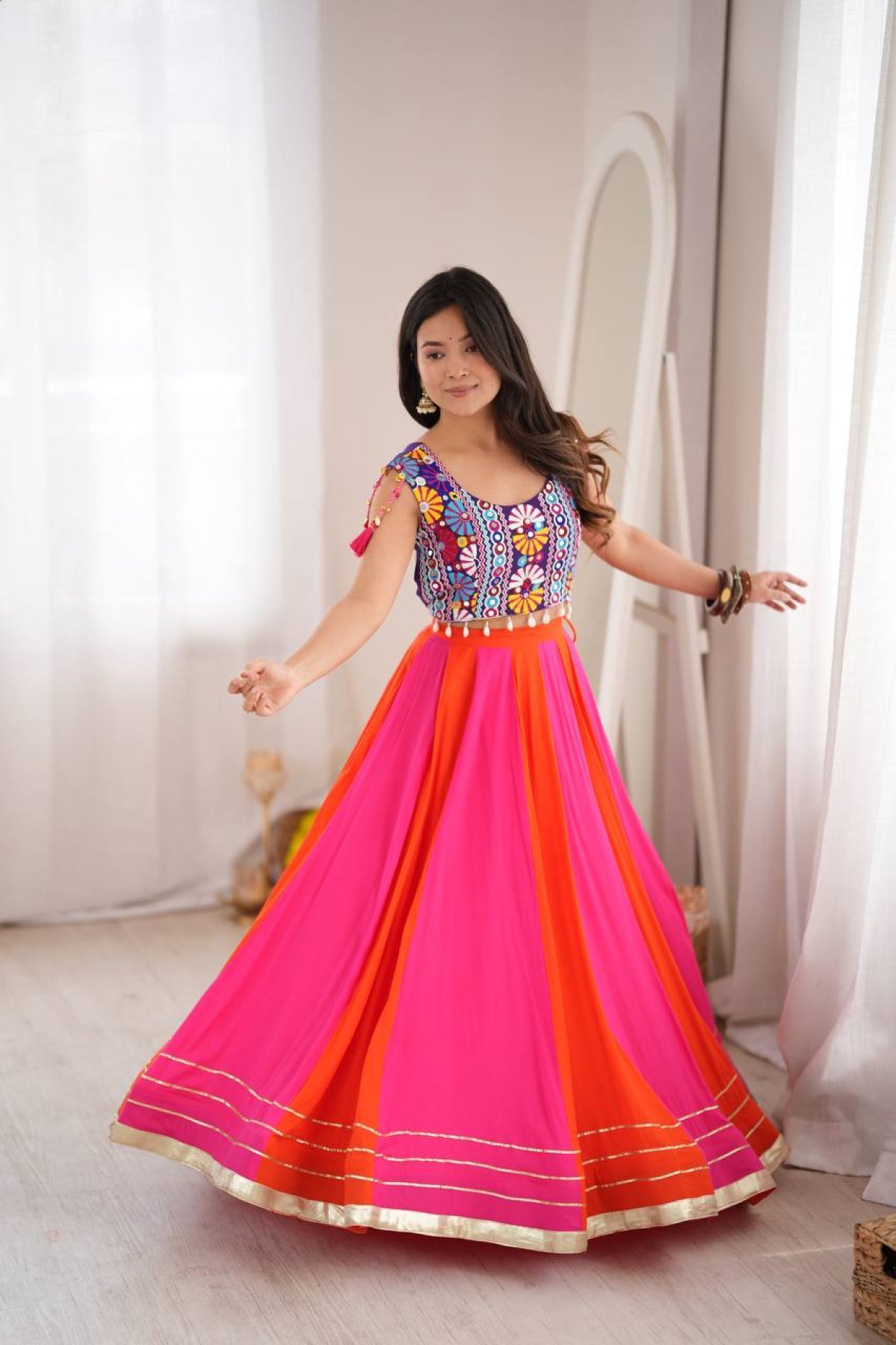 Purple Gota Wedding Lehenga — view 4