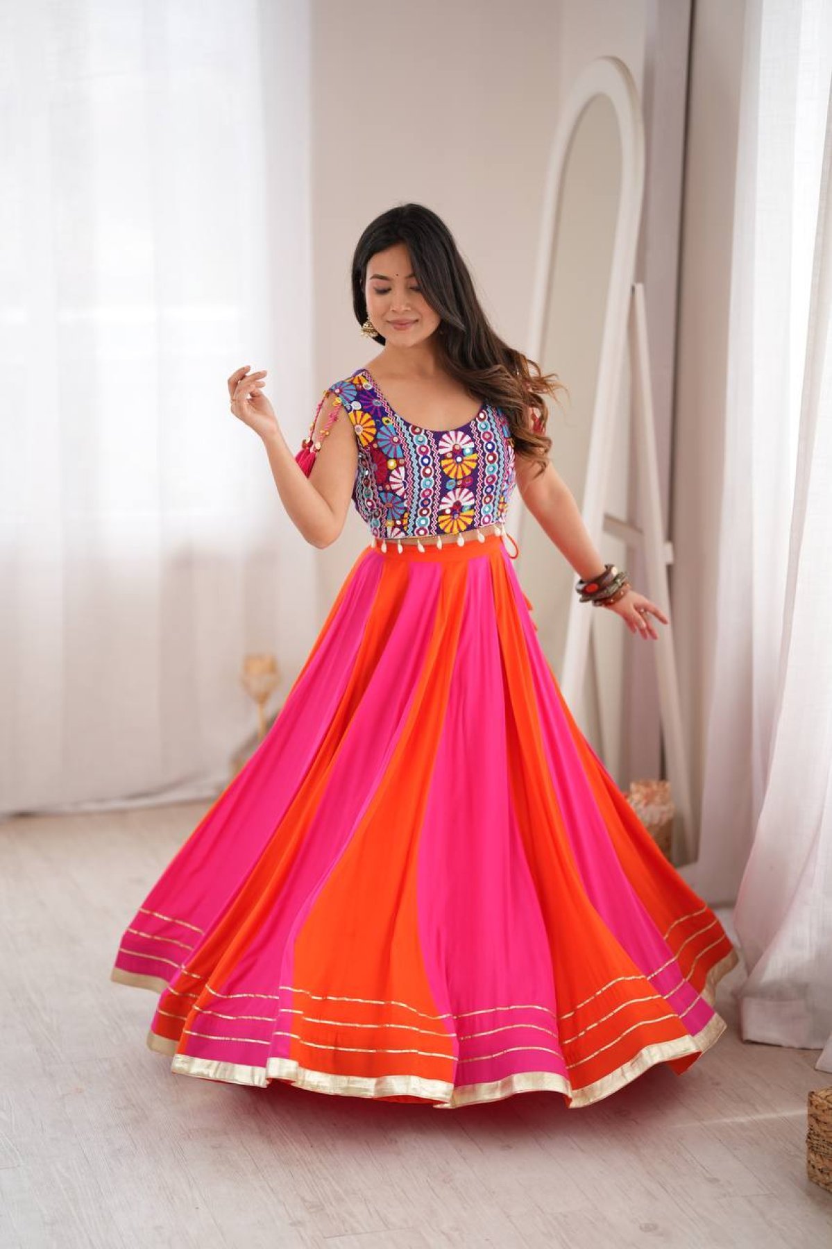 Purple Gota Wedding Lehenga — view 5