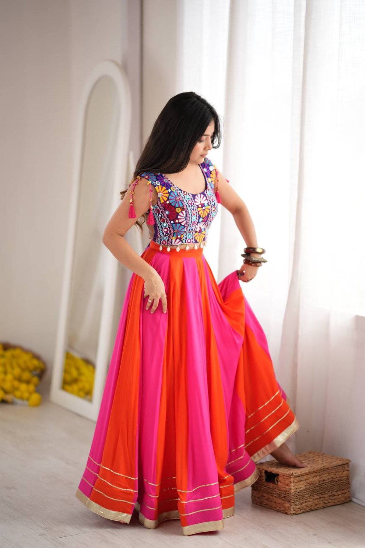 Purple Gota Wedding Lehenga — view 7